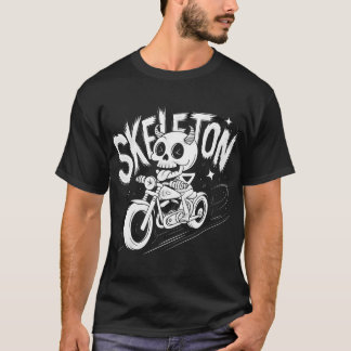 T-shirt Skeleton Bike Rider - Edgy & Cool Biker