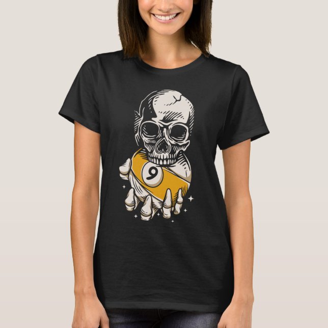 T-shirt Skeleton Billard Ll Snooker Pool Billard Playe (Devant)