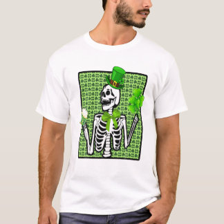 T-shirt Skeleton Boire Bière verte St. Patricks Day Iris