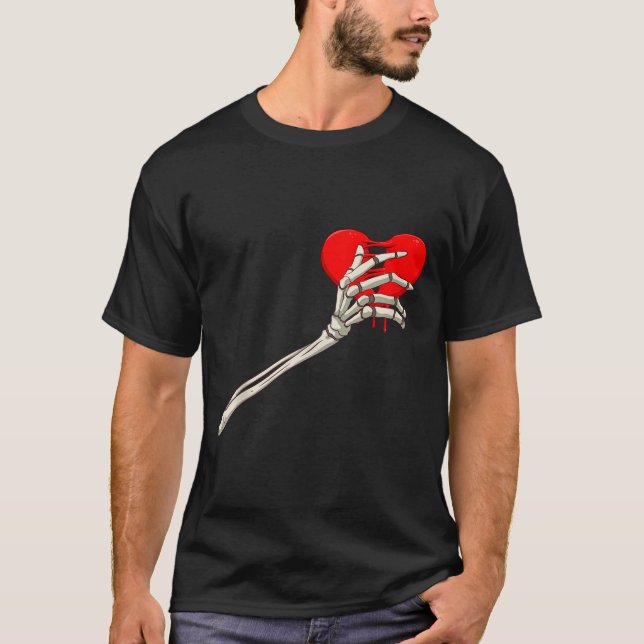 T-shirt Skeleton Broken Heart Bones Divorce Breakup Heartb (Devant)