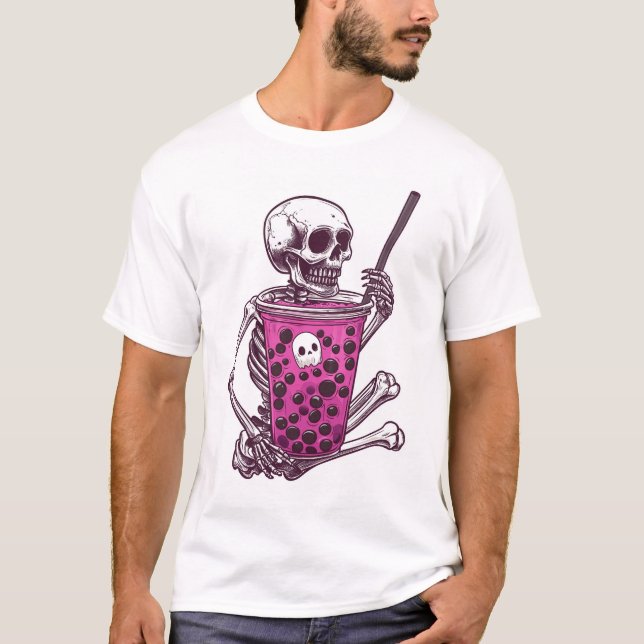 T-shirt  Skeleton Bubble Tea (Devant)