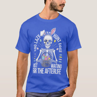 T-shirt Skeleton Bunny Rock Punk Easter Festival Design 2