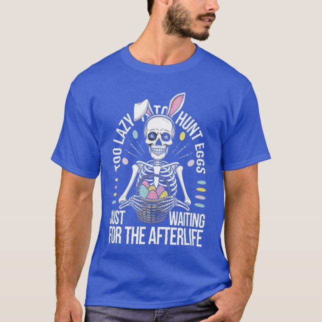 T-shirt Skeleton Bunny Rock Punk Easter Festival Design 2 (Devant)