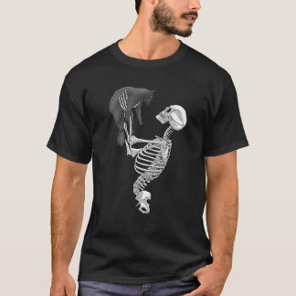 T-shirt Skeleton Cat Art For Men Femme Feline Costume Hall