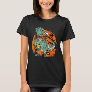 T-shirt Skeleton Citrouille équitation maman Dinosaur rex 