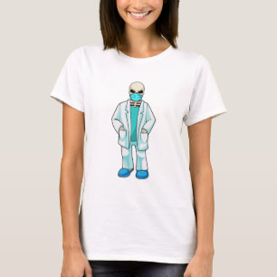T-shirt Skeleton comme docteur avec masque visage