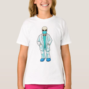 T-shirt Skeleton comme docteur avec masque visage