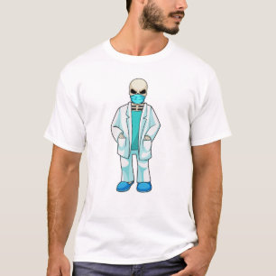 T-shirt Skeleton comme docteur avec masque visage