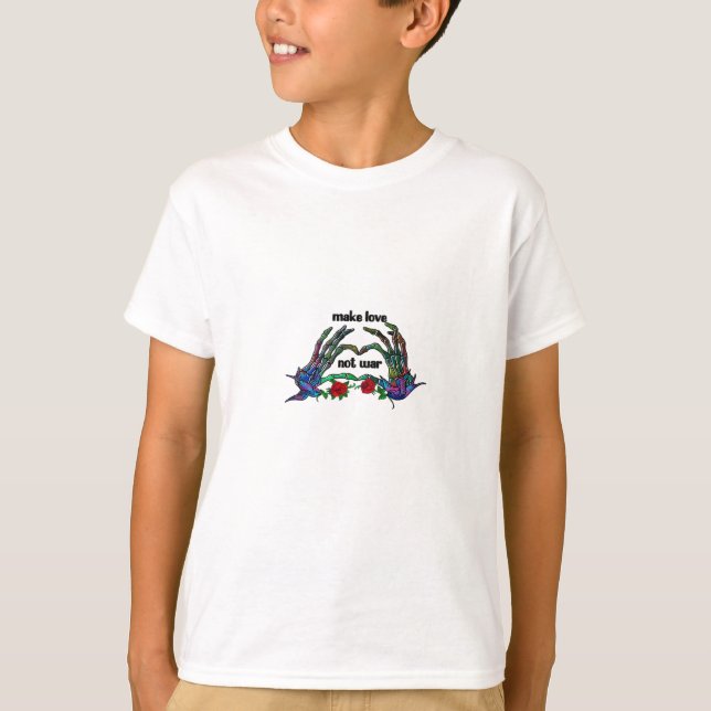 T-shirt Skeleton conception de coeur main (Devant)