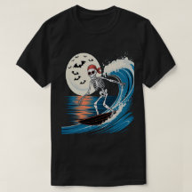 Skeleton cool Surf à la nuit - Halloween Beach