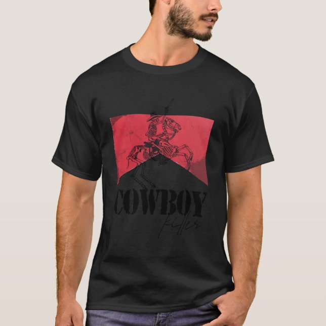 T-shirt Skeleton Cow Er Howdy Western Country Cow (Devant)