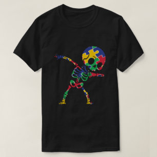 T-shirt Skeleton Dabbin’ pour Autism Acceptation Chemise -