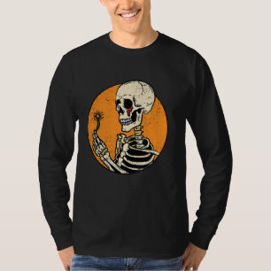 T-shirt Skeleton Dandelion Halloween Éffrayants os Skeleto