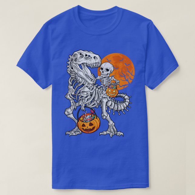 T-shirt Skeleton Dinosaur T rex Garçons Halloween maman dr (Design devant)