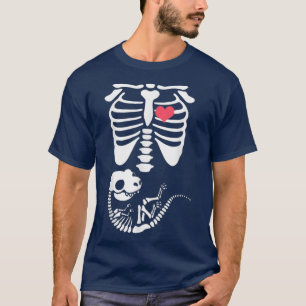 T-shirt Skeleton Dinosaure Coeur Enceinte XRay Drôle Hallo