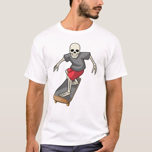 T-shirt Skeleton en skateboard (Devant)