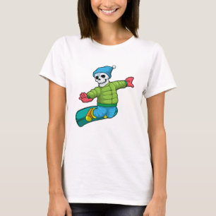 T-shirt Skeleton en Snowboard avec Snowboard