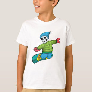 T-shirt Skeleton en Snowboard avec Snowboard