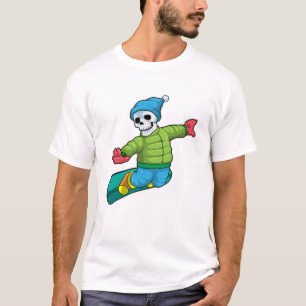 T-shirt Skeleton en Snowboard avec Snowboard