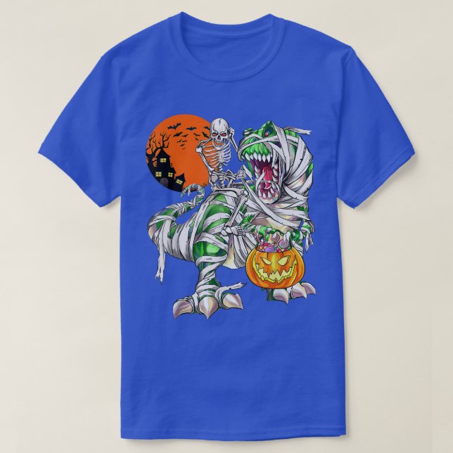 T-shirt Skeleton équitation Dinosaure T Re Effrayant Hallo (Design devant)
