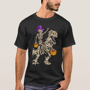 T-shirt Skeleton équitation maman Dinosaur rex Halloween P