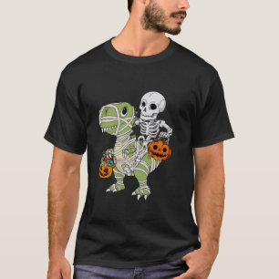 T-shirt Skeleton équitation maman Dinosaur T Rex Halloween