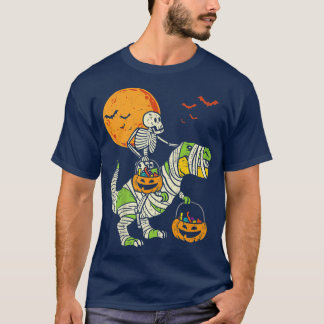 T-shirt Skeleton équitation maman Dinosaur T rex Halloween