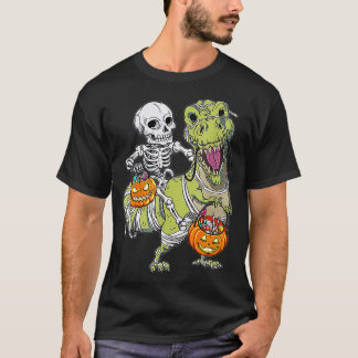 T-shirt Skeleton équitation maman Dinosaur T Rex Halloween