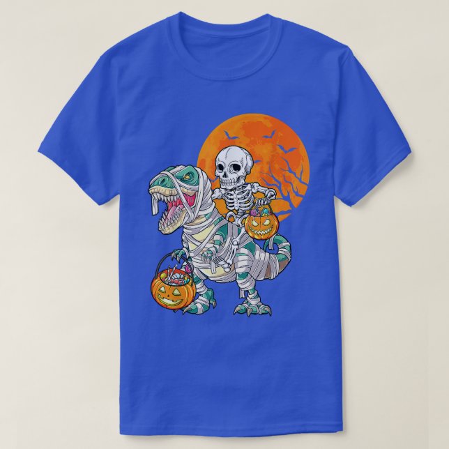 T-shirt Skeleton équitation maman Dinosaur T Rex Halloween (Design devant)