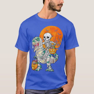 T-shirt Skeleton équitation maman Dinosaur T Rex Halloween
