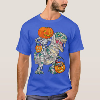 T-shirt Skeleton équitation maman Dinosaur T rex Halloween