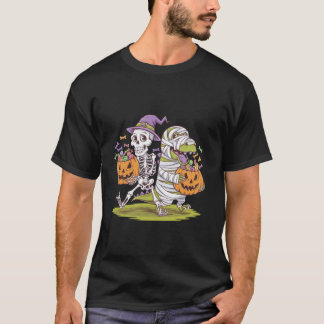 T-shirt Skeleton équitation maman Dinosaur T rex Halloween