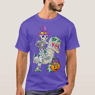 T-shirt Skeleton équitation maman Dinosaur T rex Halloween