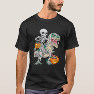 T-shirt Skeleton équitation maman Dinosaur T Rex Halloween
