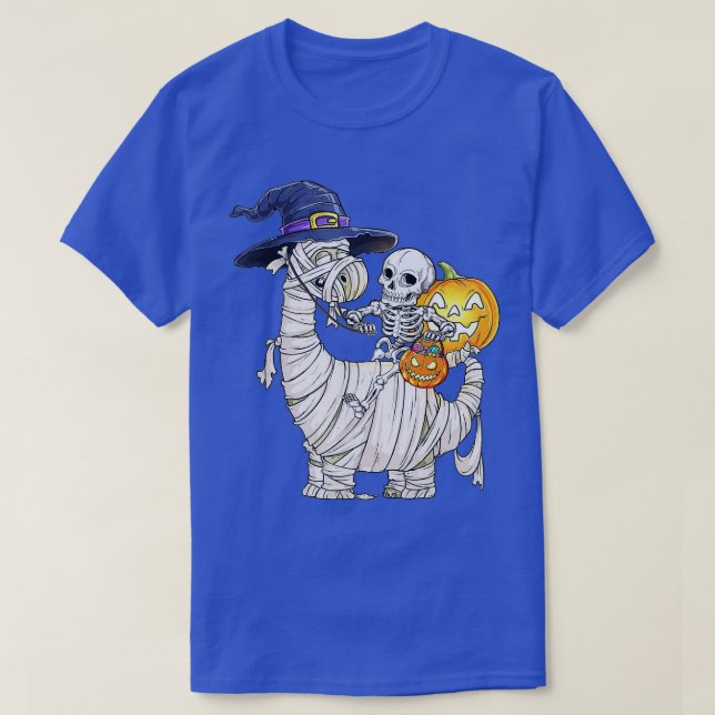 T-shirt Skeleton équitation maman Dinosaur T rex Halloween (Design devant)