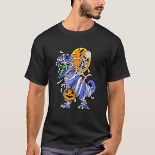 T-shirt Skeleton équitation maman Dinosaur T rex Halloween