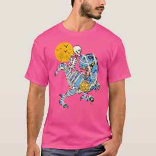 T-shirt Skeleton équitation maman Dinosaure rex pour garço
