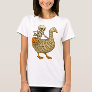 T-shirt Skeleton équitation Maman Oie Halloween Drôle Citr