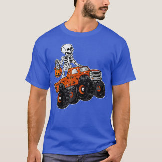 T-shirt Skeleton équitation Monster Camion Lazy Halloween 