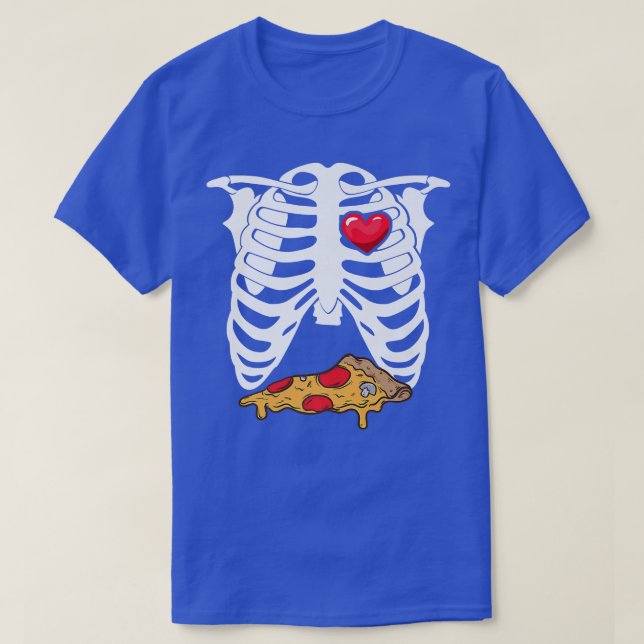 T-shirt Skeleton Graphic Pizza Lover Manger Italien Nourri (Design devant)
