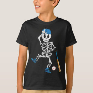 T-shirt Skeleton Halloween Baseball Vintage jouer