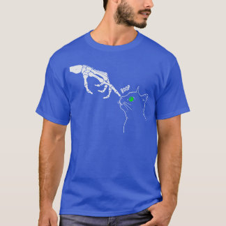 T-shirt Skeleton Hand Boop On A Cats Nose Funny Halloween 