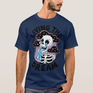 T-shirt Skeleton Head living the dream