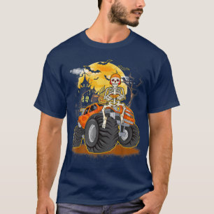 T-shirt Skeleton Jeu amusant Monster Camion Hallowee