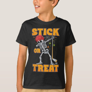 T-shirt Skeleton Joueur de hockey sur glace Halloween Cost