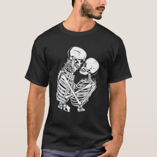T-shirt Skeleton Kissing Skeletons In Love Romance Couples