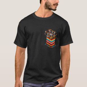 T-shirt Skeleton Mariachi Band Serape Pocket Cinco De Mayo