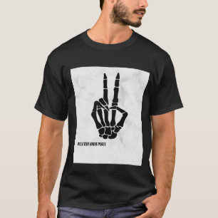 T-SHIRT SKELETON PAIX À LA MAIN