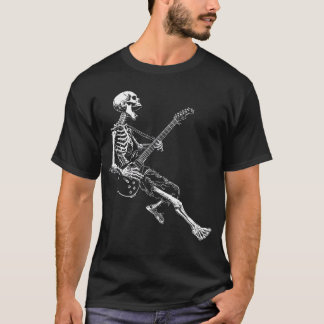 T-shirt Skeleton playing Guitar Rock And Roll Rock On men 