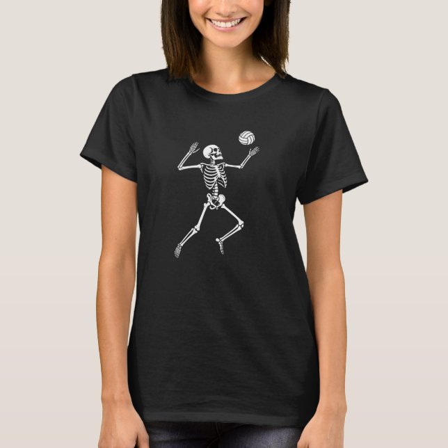 T-shirt skeleton plays volleyball  (Devant)